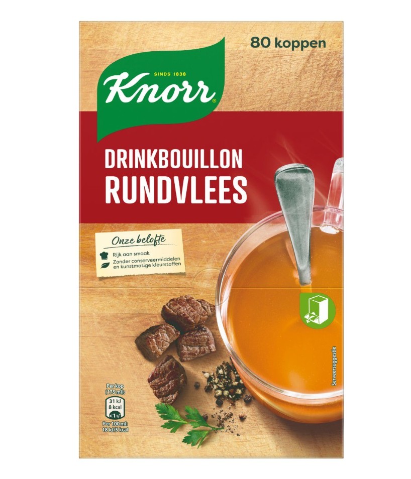 Knorr Drinkbouillon Rundvlees 80zk